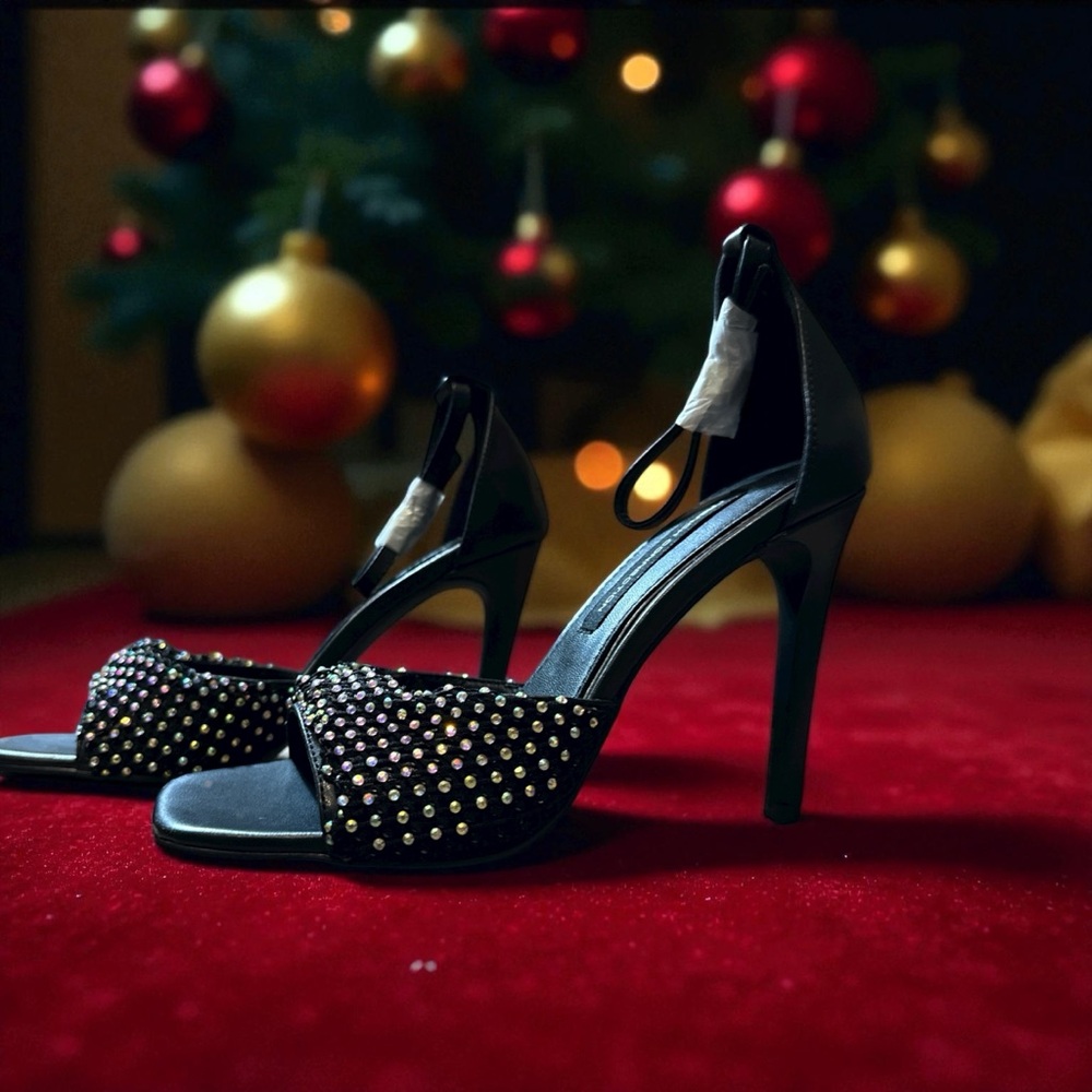 French Connection Black Studded Heels